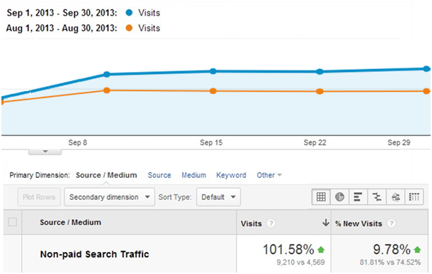 How we managed to increase our client's website traffic by 101.58% in just one month